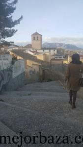 Escalinata de acceso a la Alcazaba de Baza. Una escalinata a la que se accede desde calle Boliche tras subir por calle Zapatería.